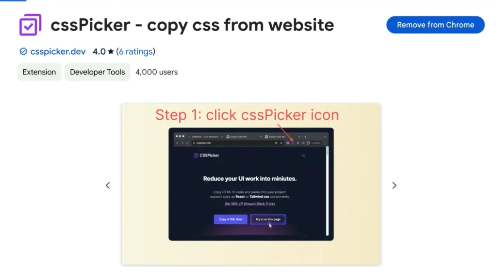 csspicker google extension