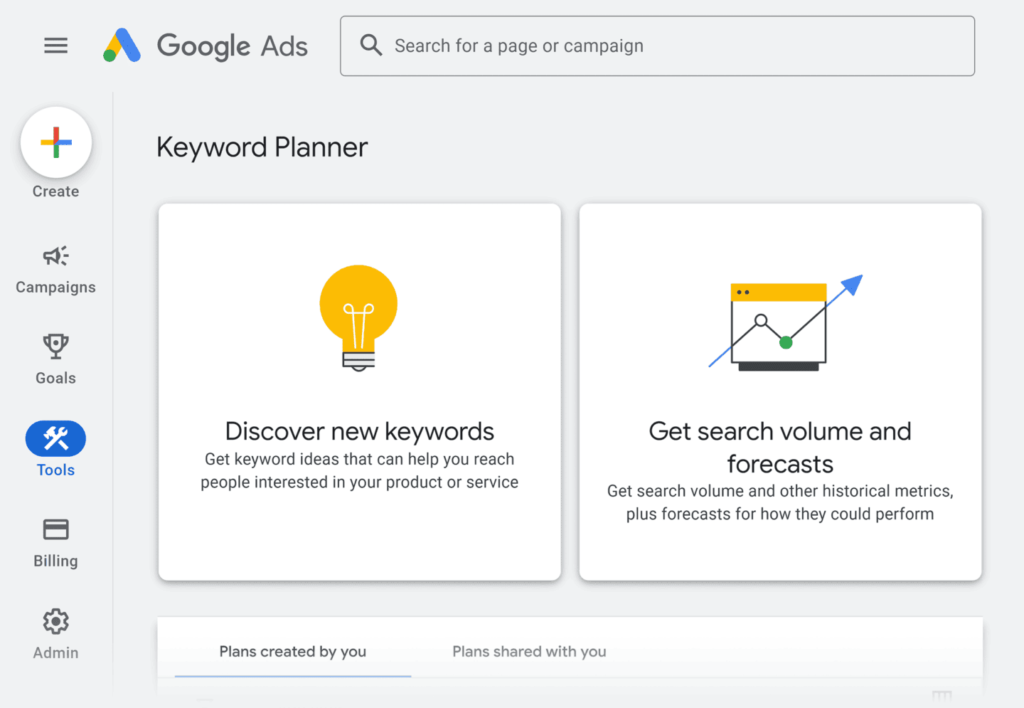 google keyword planner